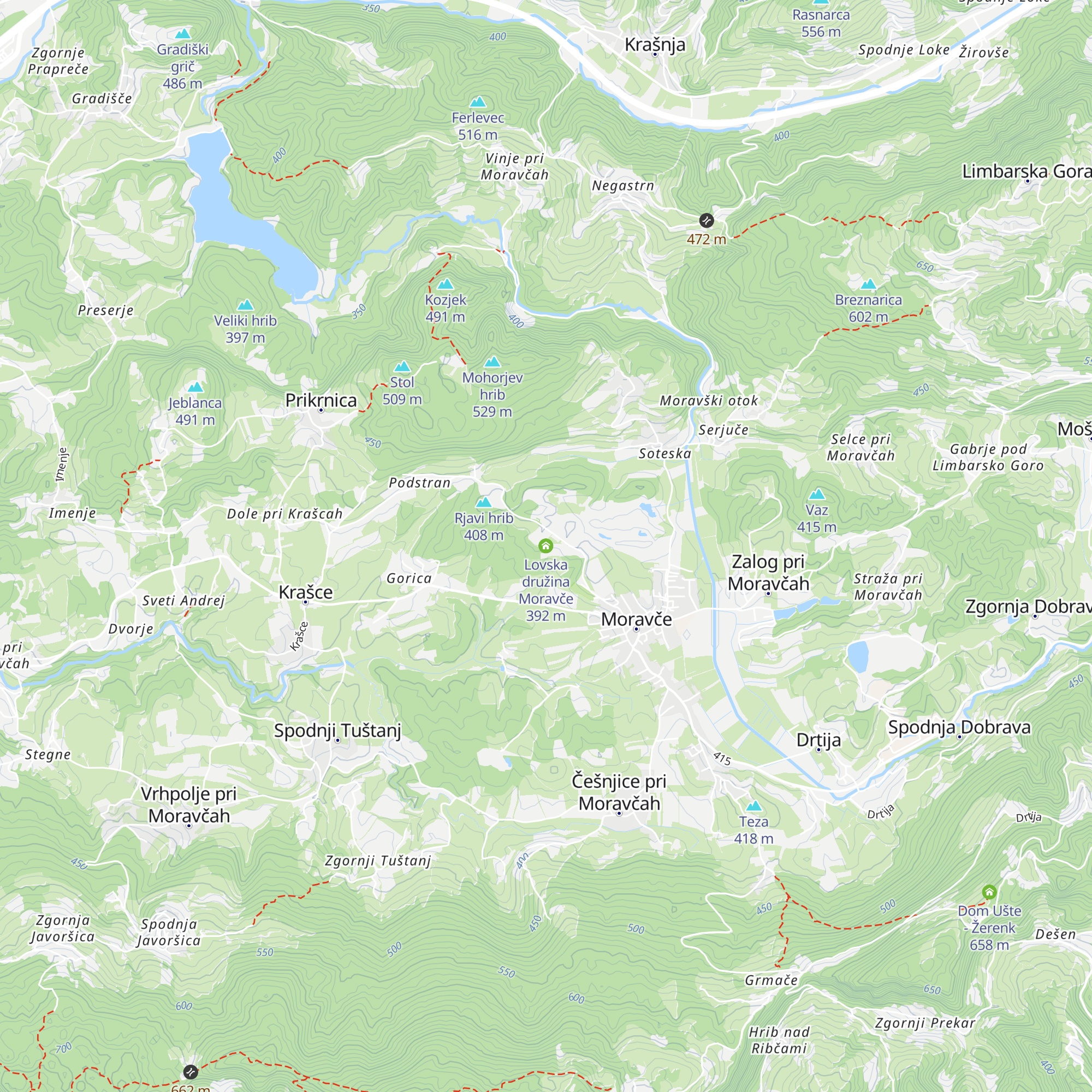 Lovska družina Moravče map