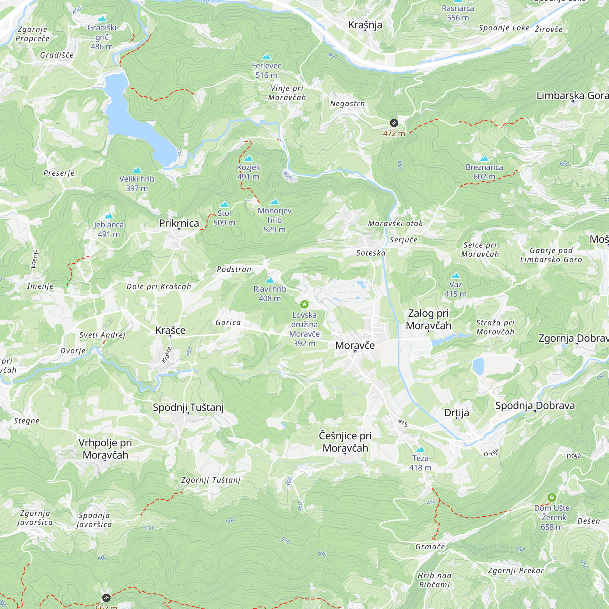 Lovska družina Moravče map