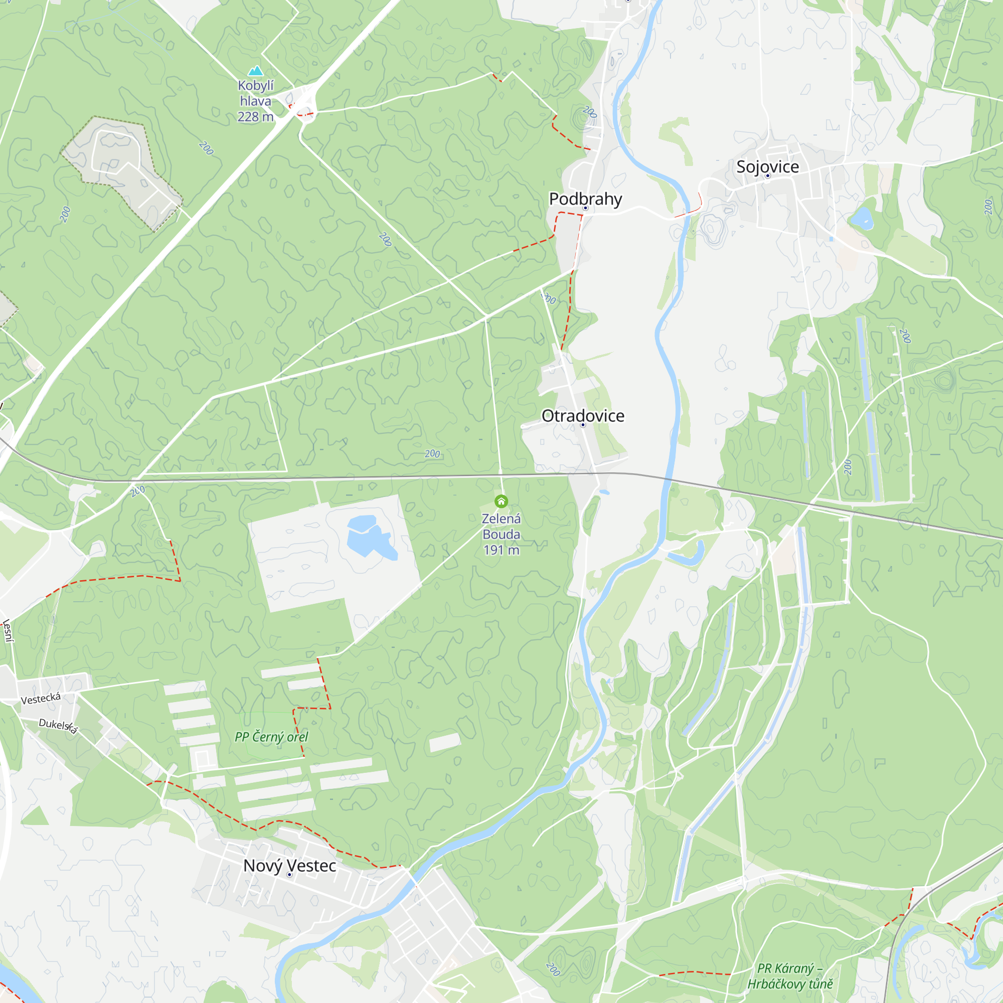 Zelená Bouda map