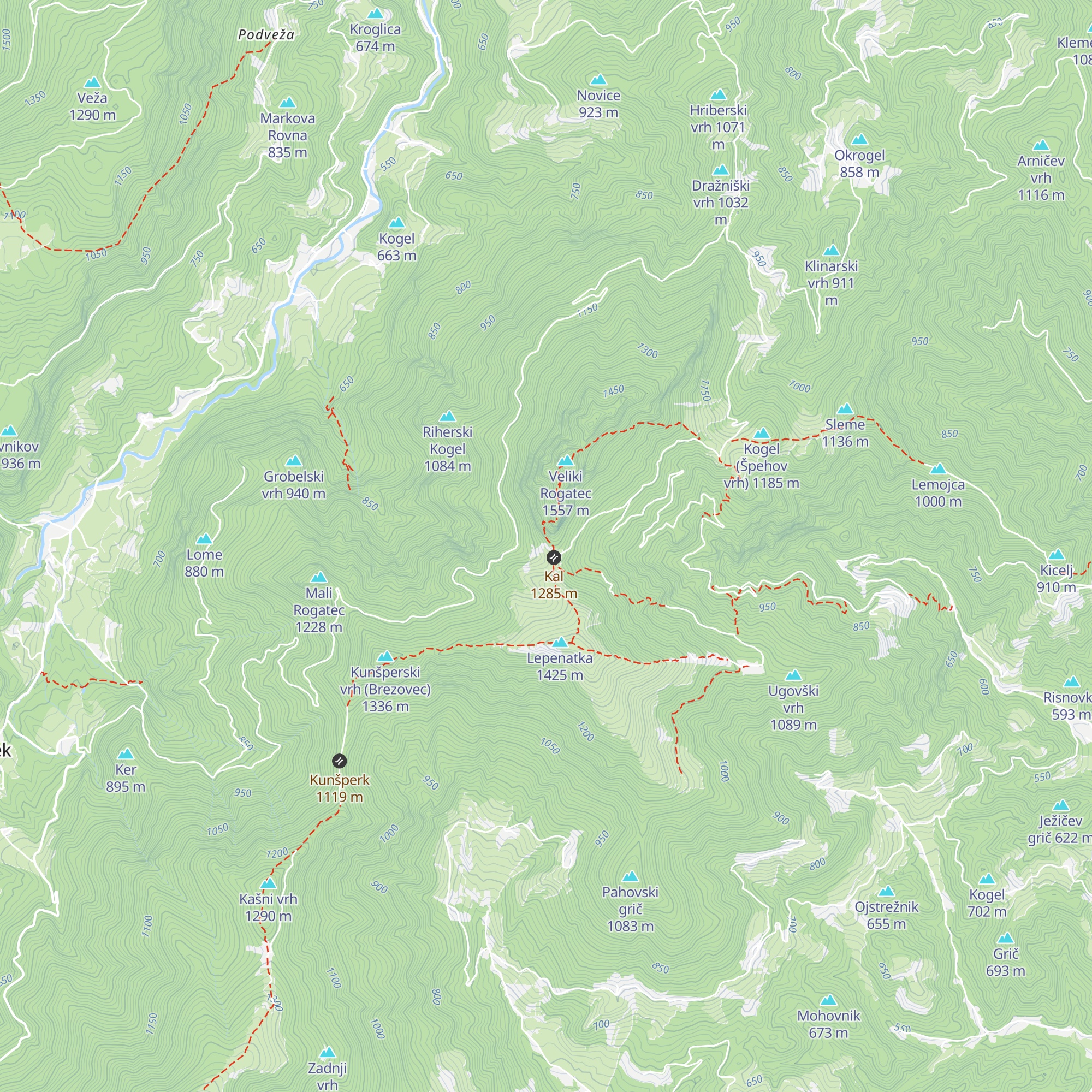 Bivak na Kalu map