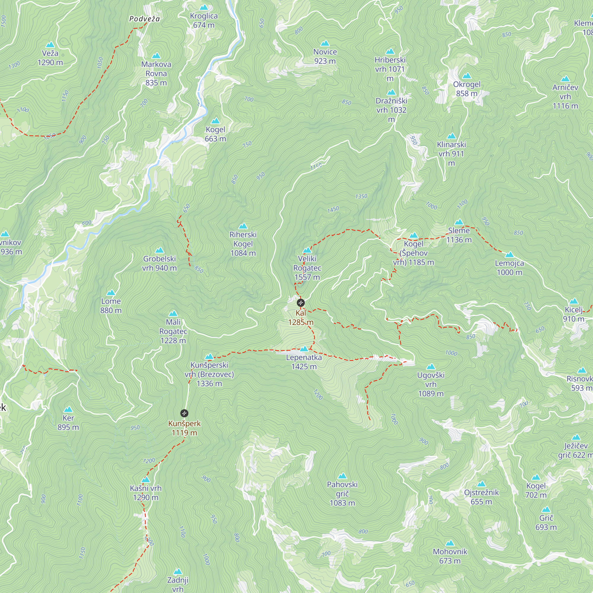 Bivak na Kalu map