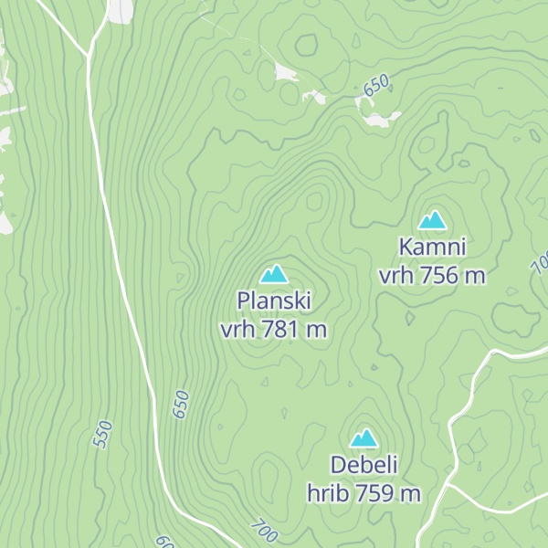Map of Planski vrh