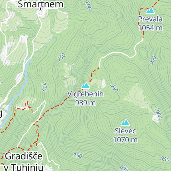 Map of V grebenih