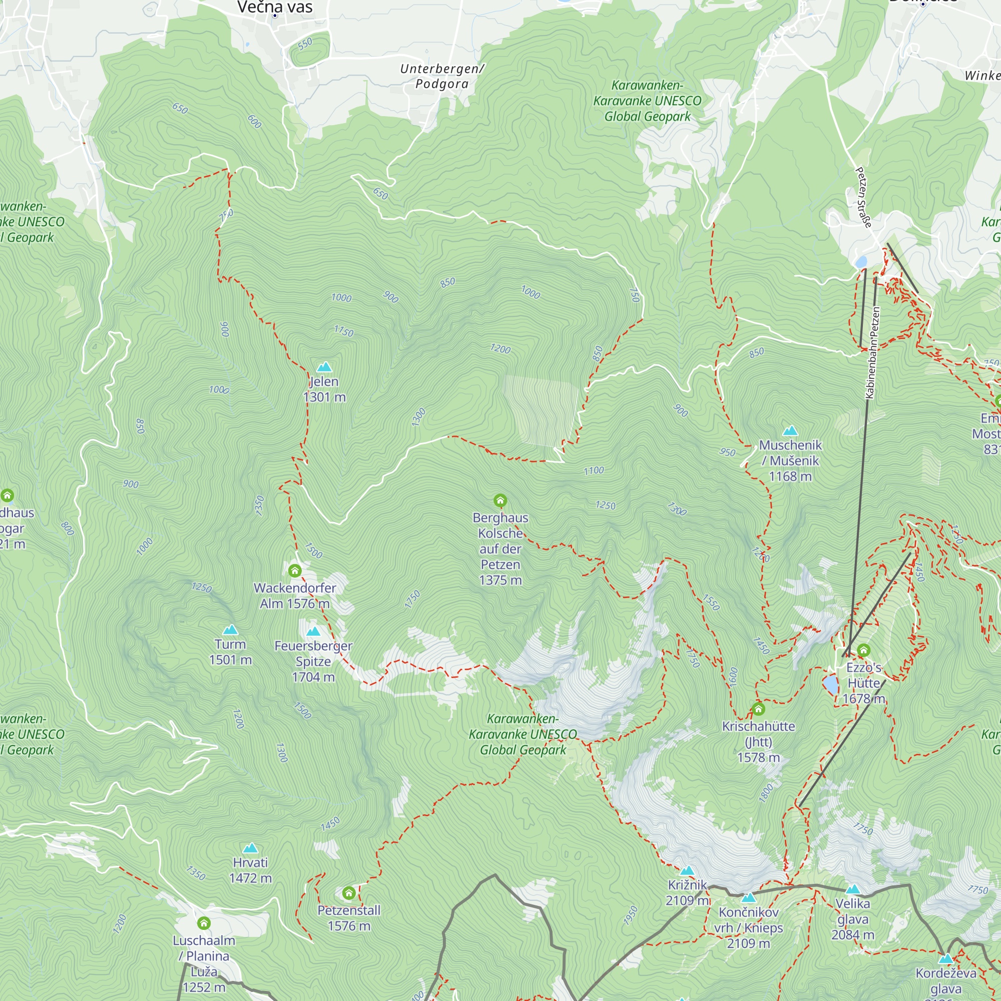 Berghaus Kolsche auf der Petzen map