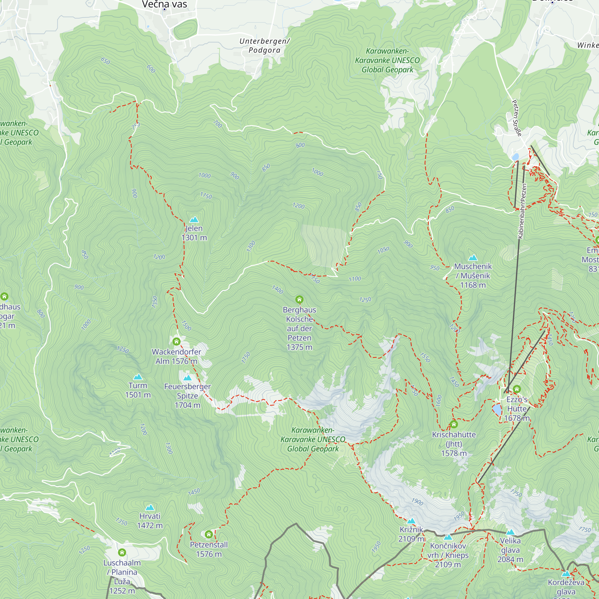 Berghaus Kolsche auf der Petzen map