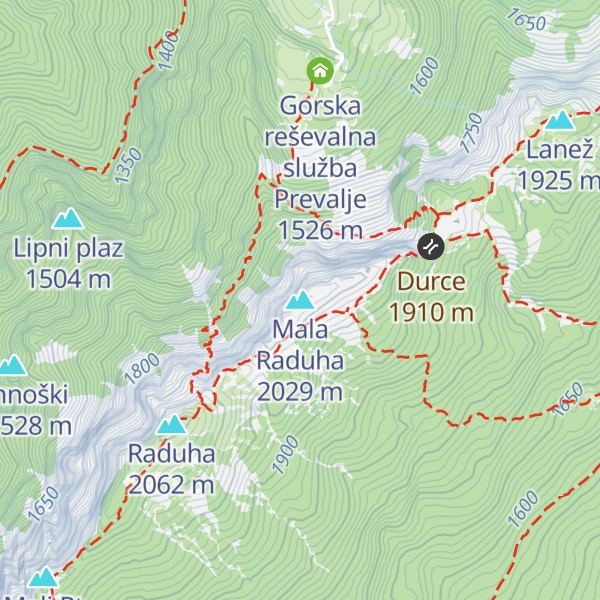 Map of Mala Raduha