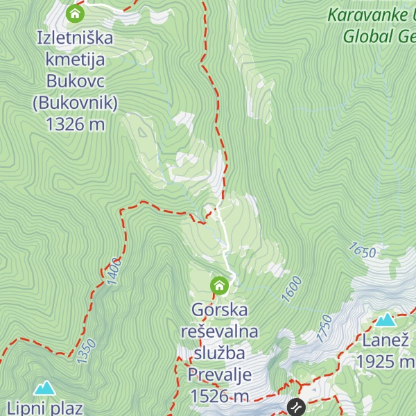 Map of Koča v Grohatu pod Raduho