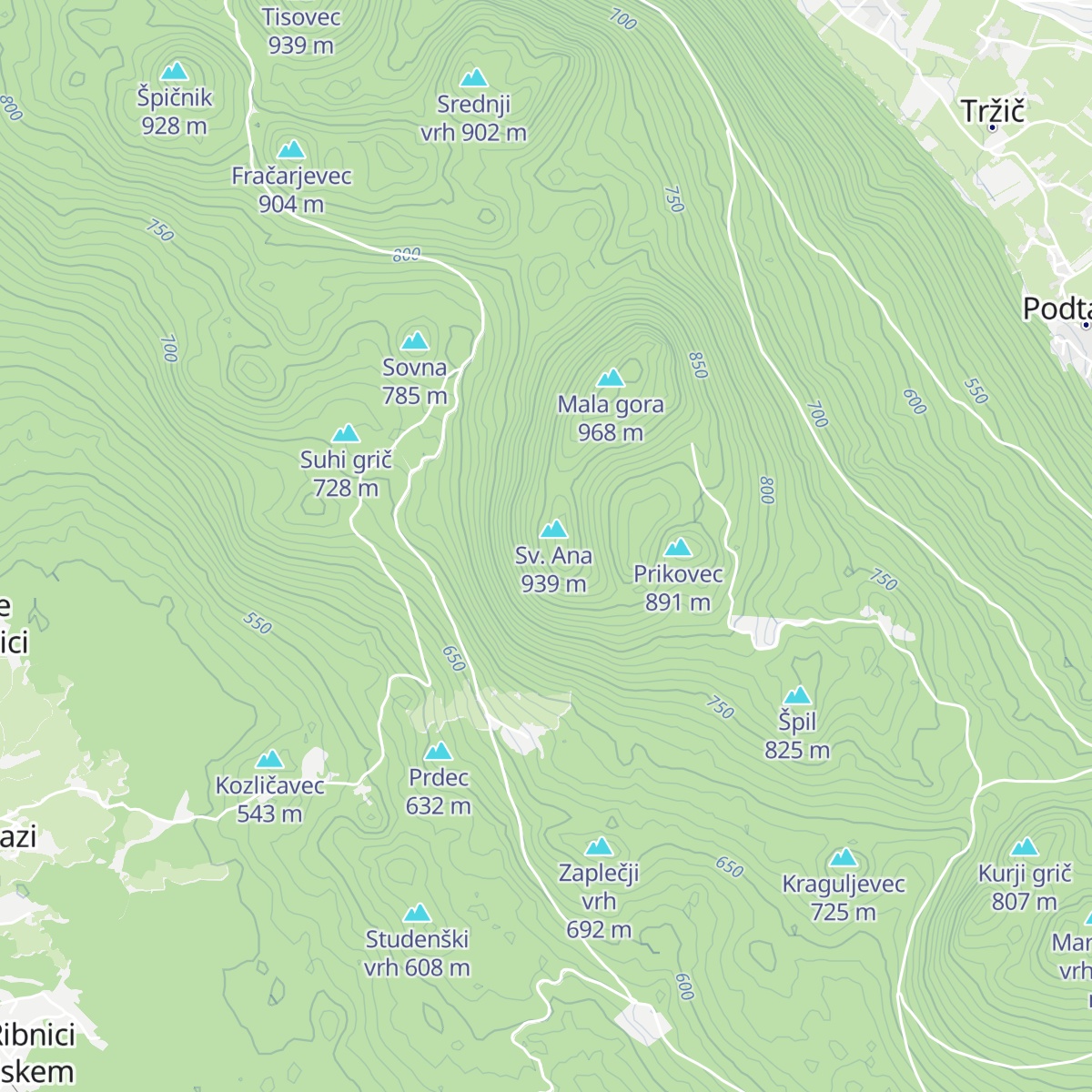 Planinska koča pri Sv. Ani na Mali gori map