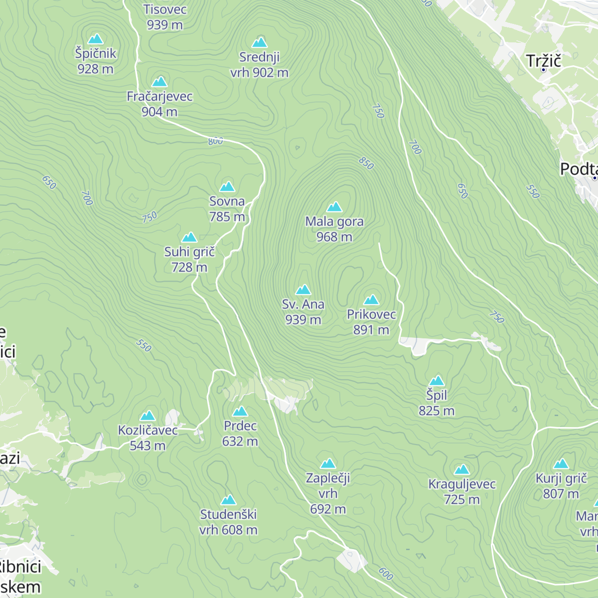 Planinska koča pri Sv. Ani na Mali gori map