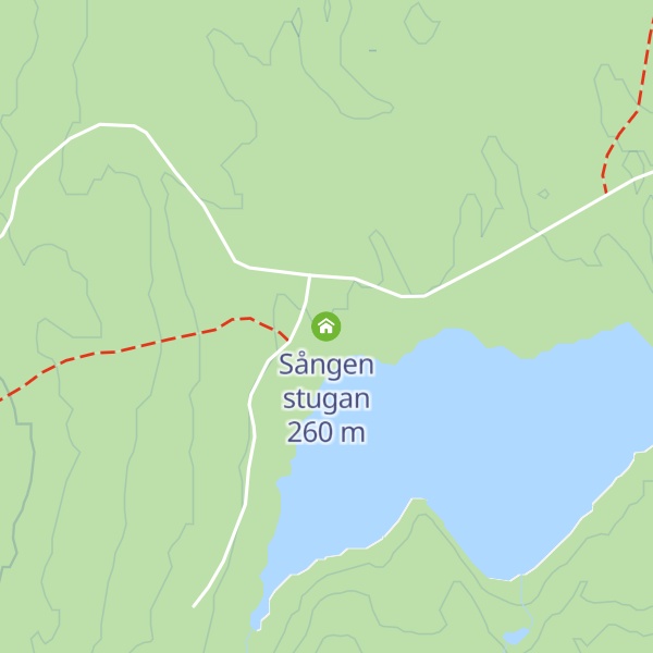 Map of Sången stugan
