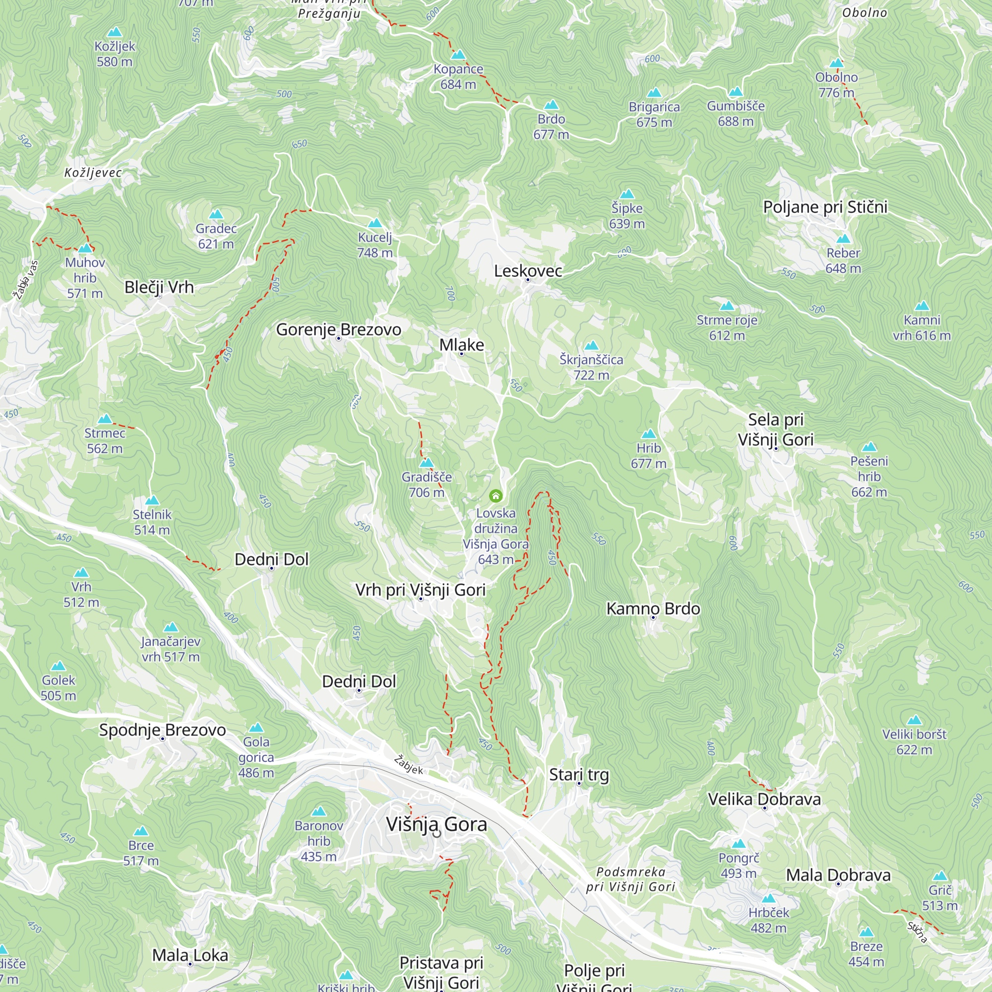 Lovska družina Višnja Gora map