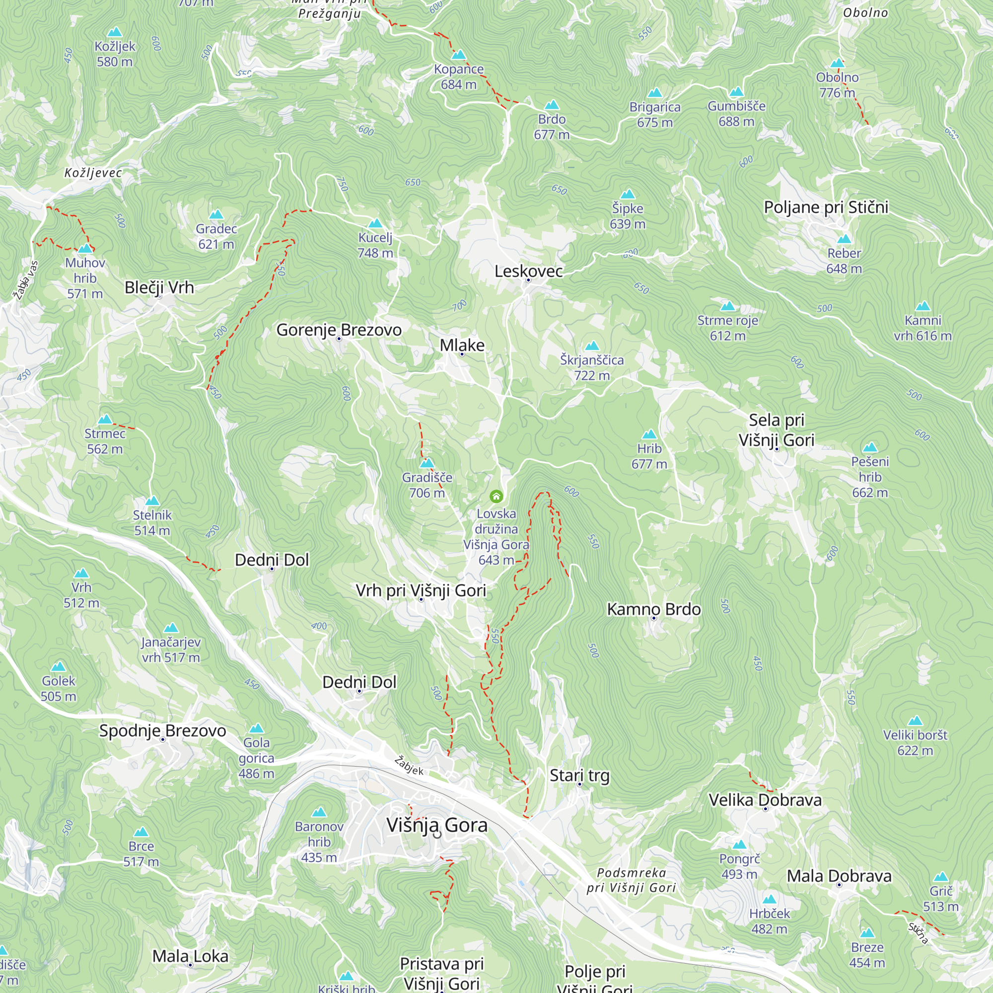 Lovska družina Višnja Gora map