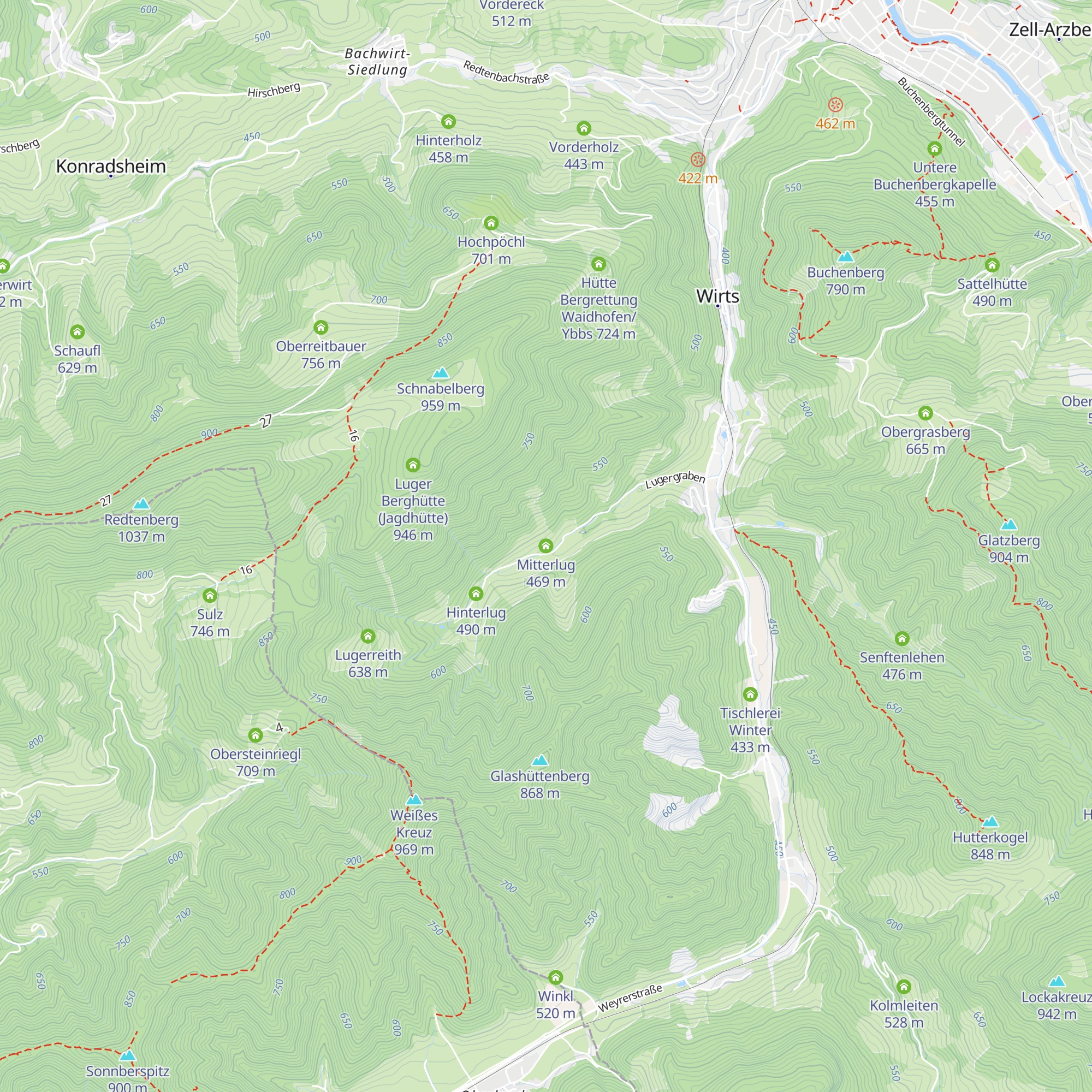 Mitterlug map