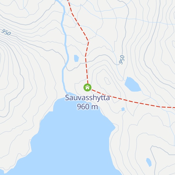 Map of Sauvasshytta