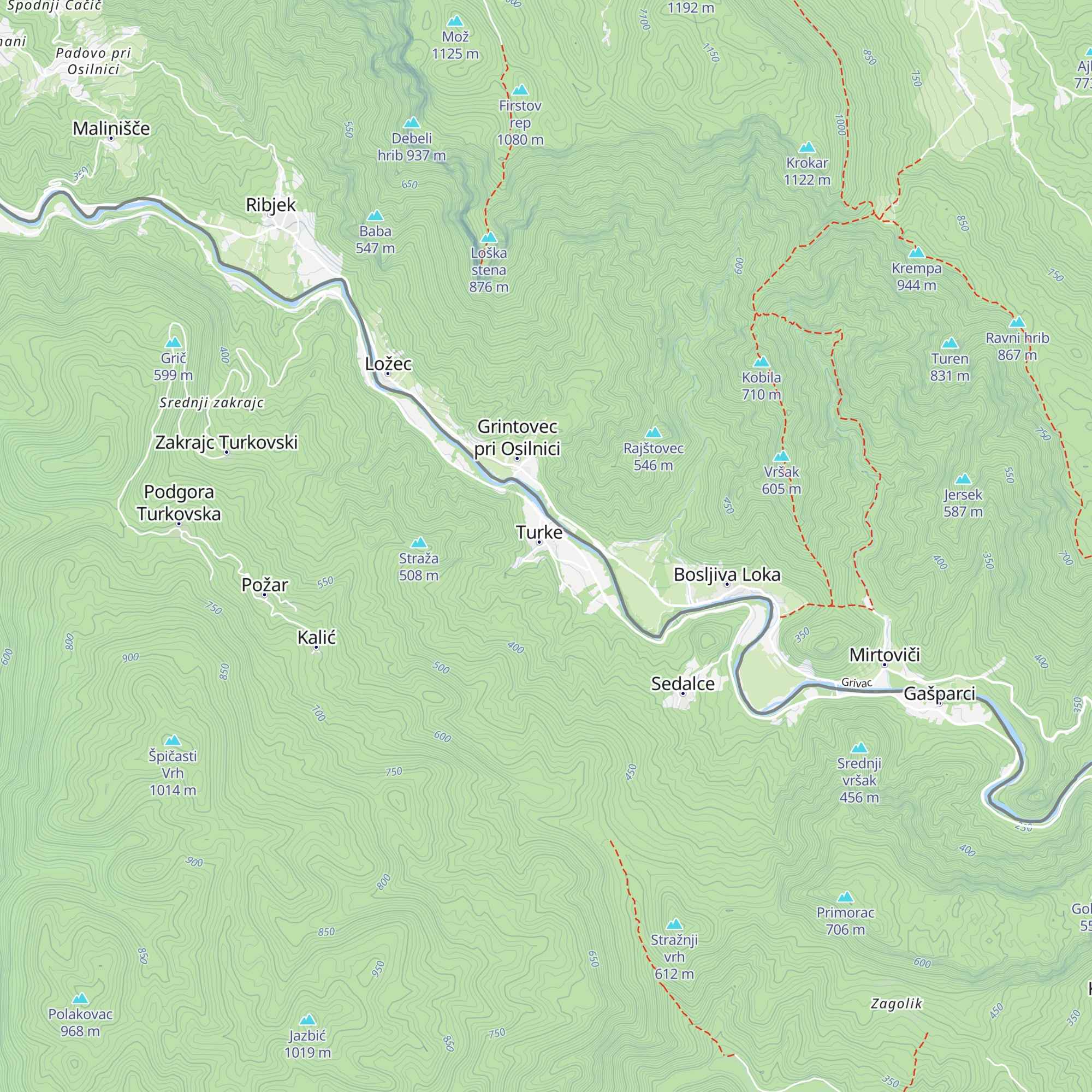 River Kupa lodge map