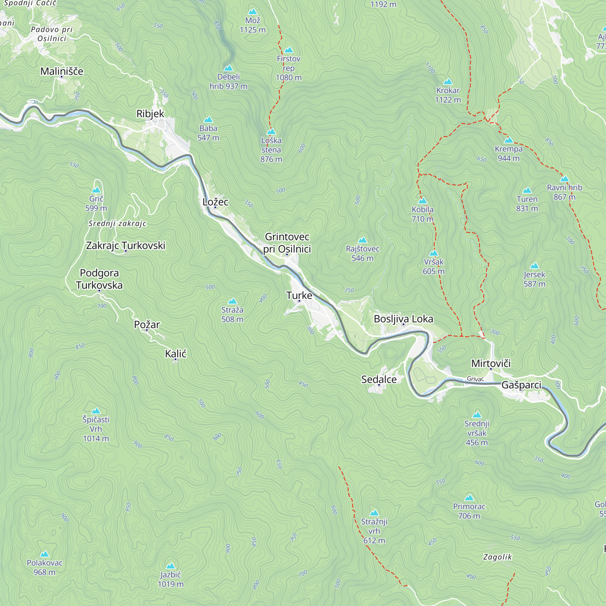 River Kupa lodge map