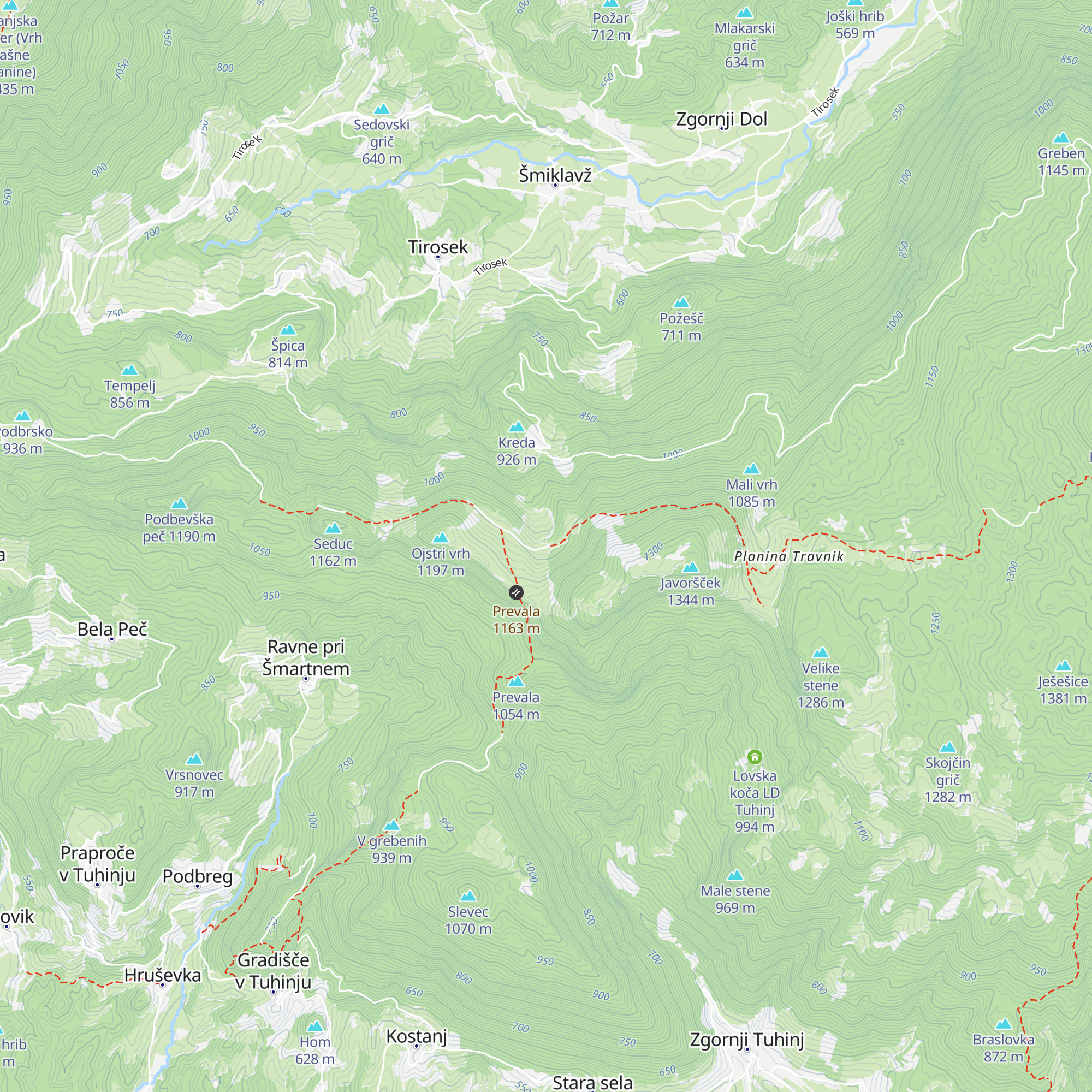 Planina Ravne map