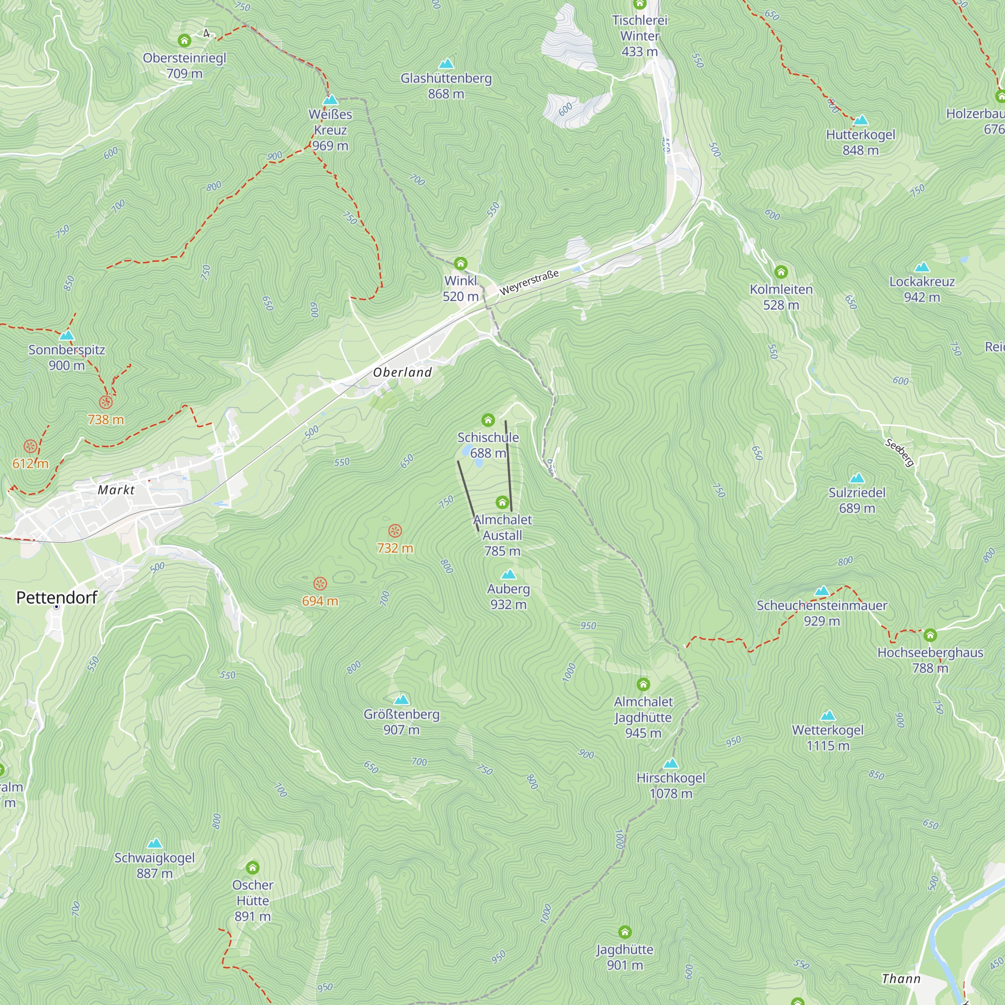 Almchalet Austall map