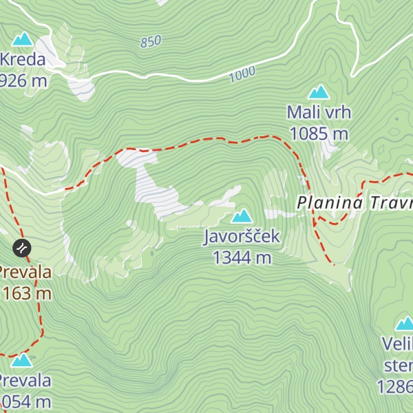 Map of Bivak na Javoršku