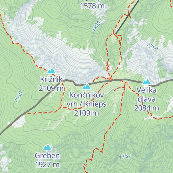 Map of Končnikov vrh / Knieps