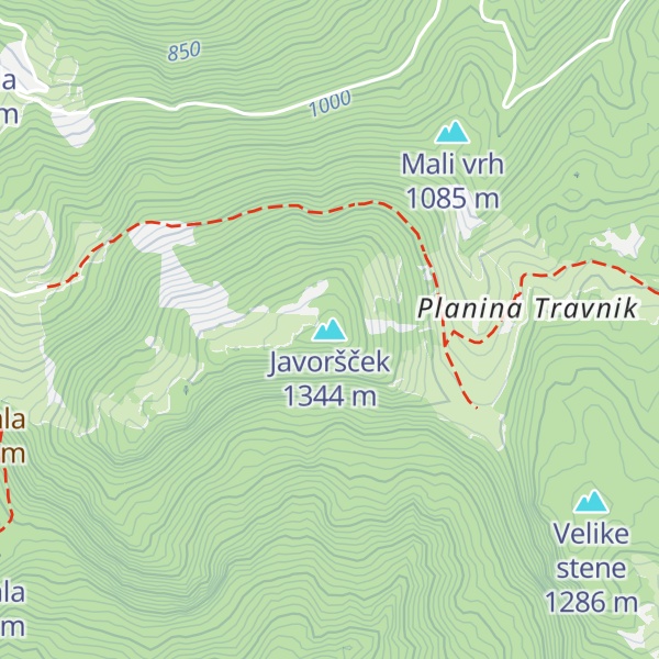 Map of Javoršček