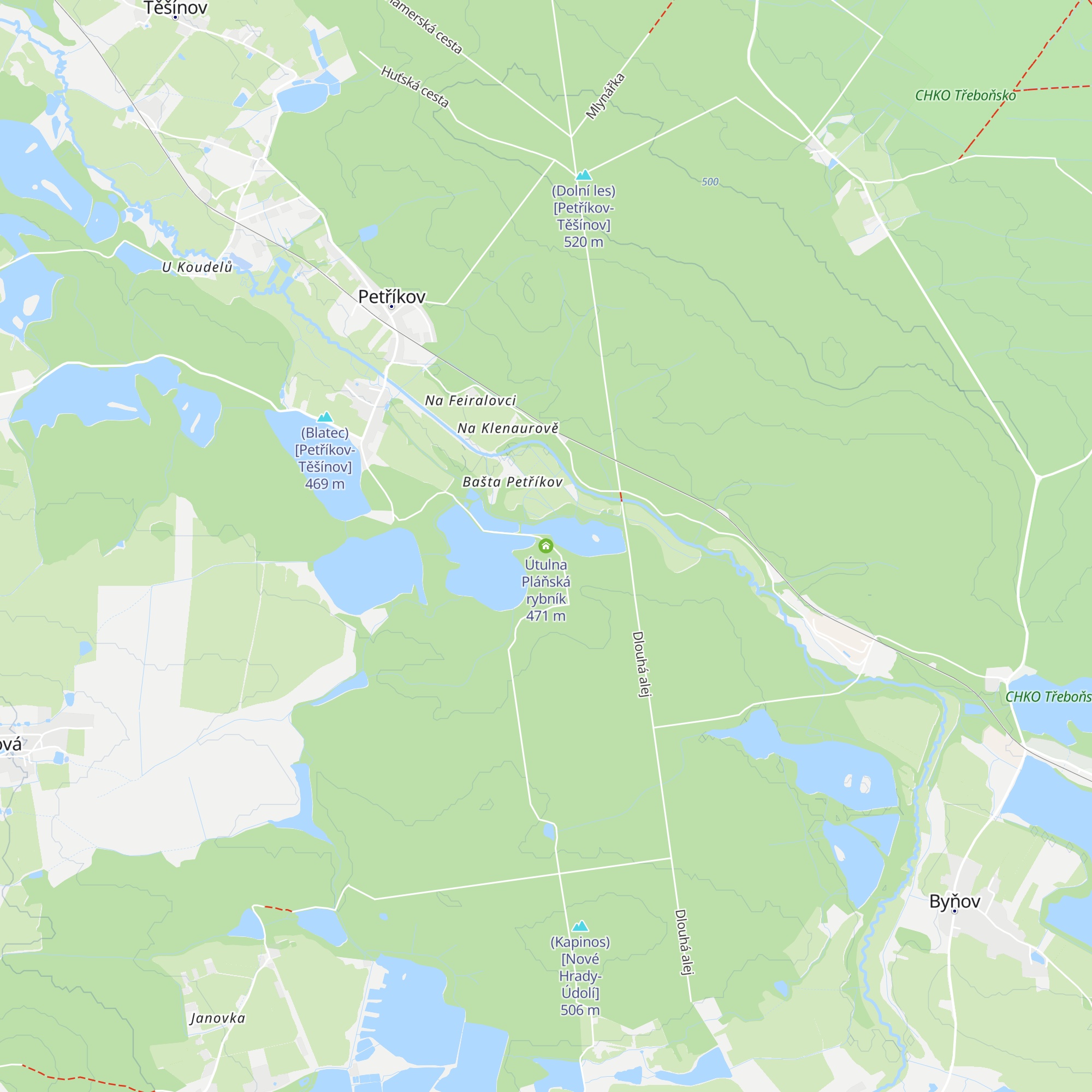 Útulna Pláňská rybník map