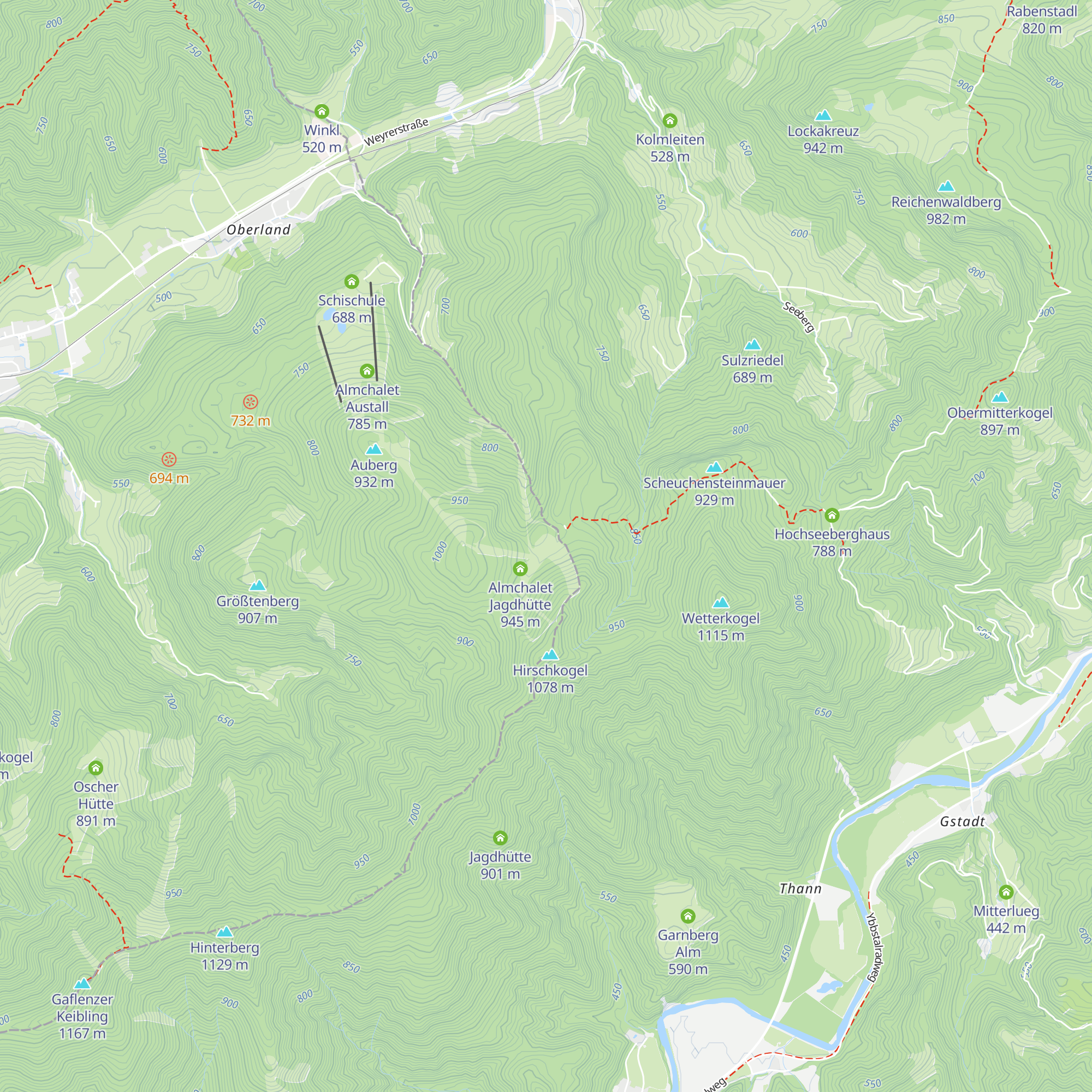 Almchalet Hirschkogel Hütte map