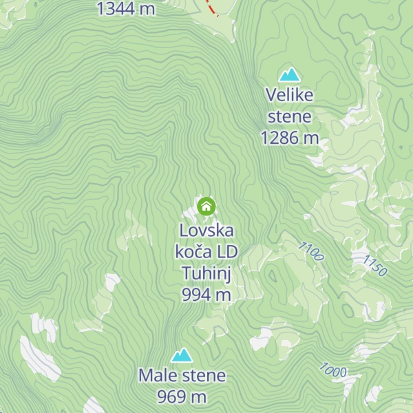 Map of Lovska koča LD Tuhinj