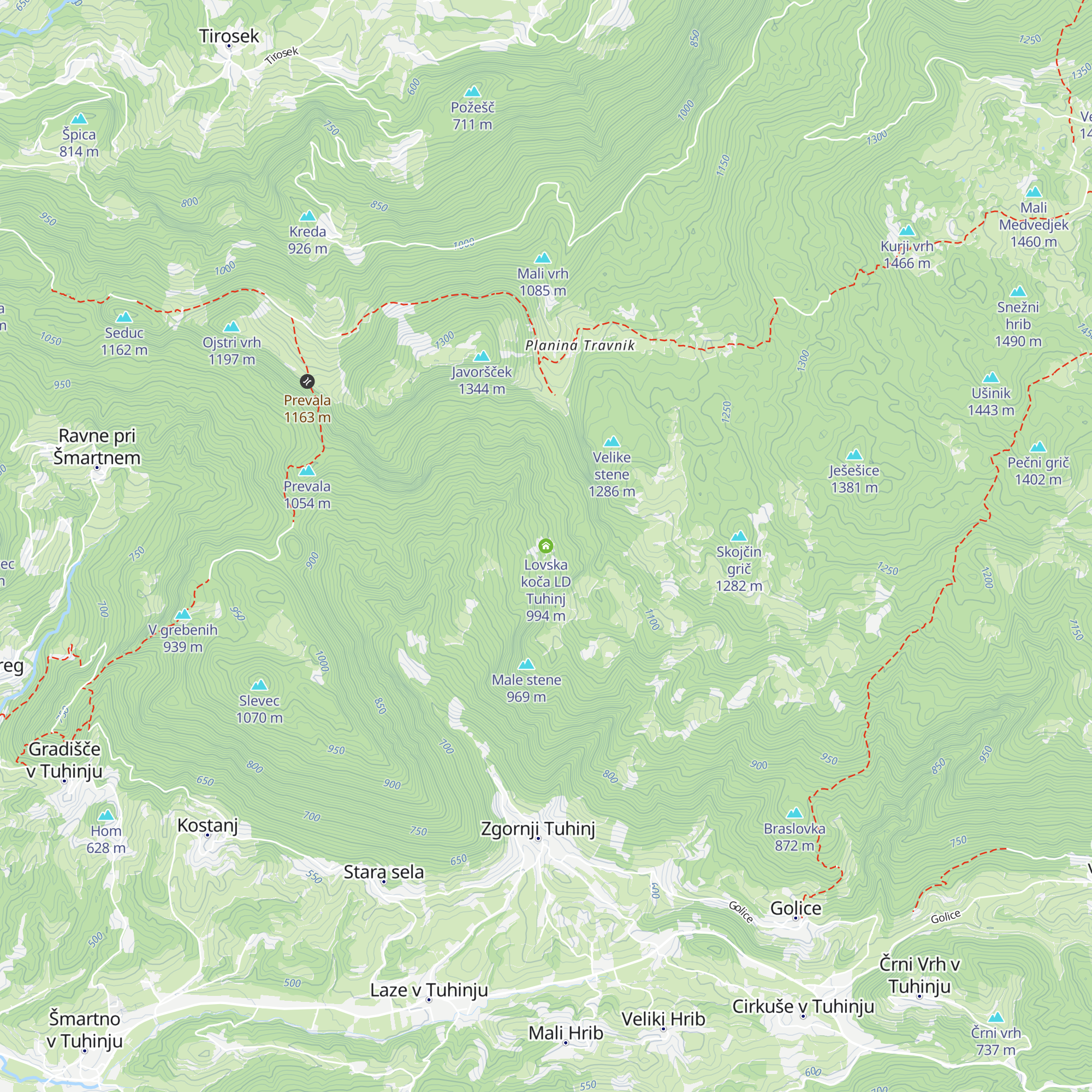 Lovska koča LD Tuhinj map