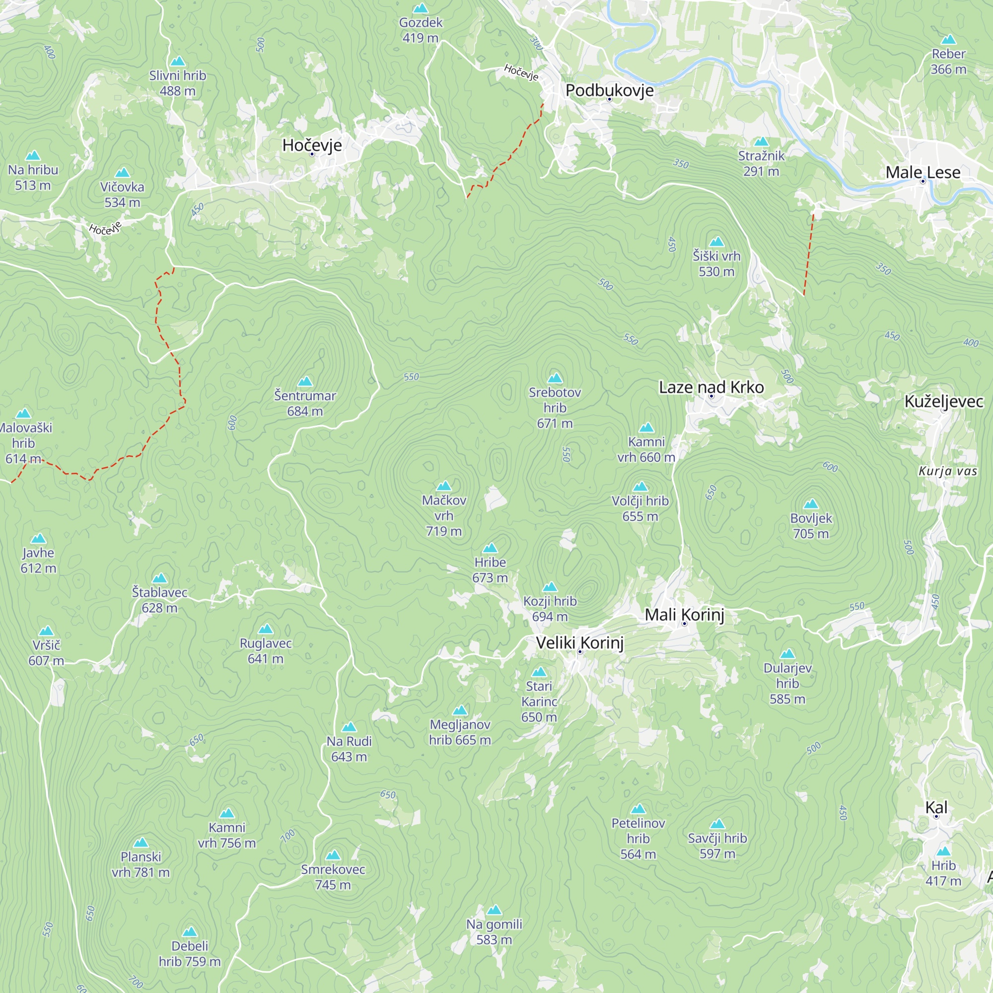 Lovska koča LD Krka map