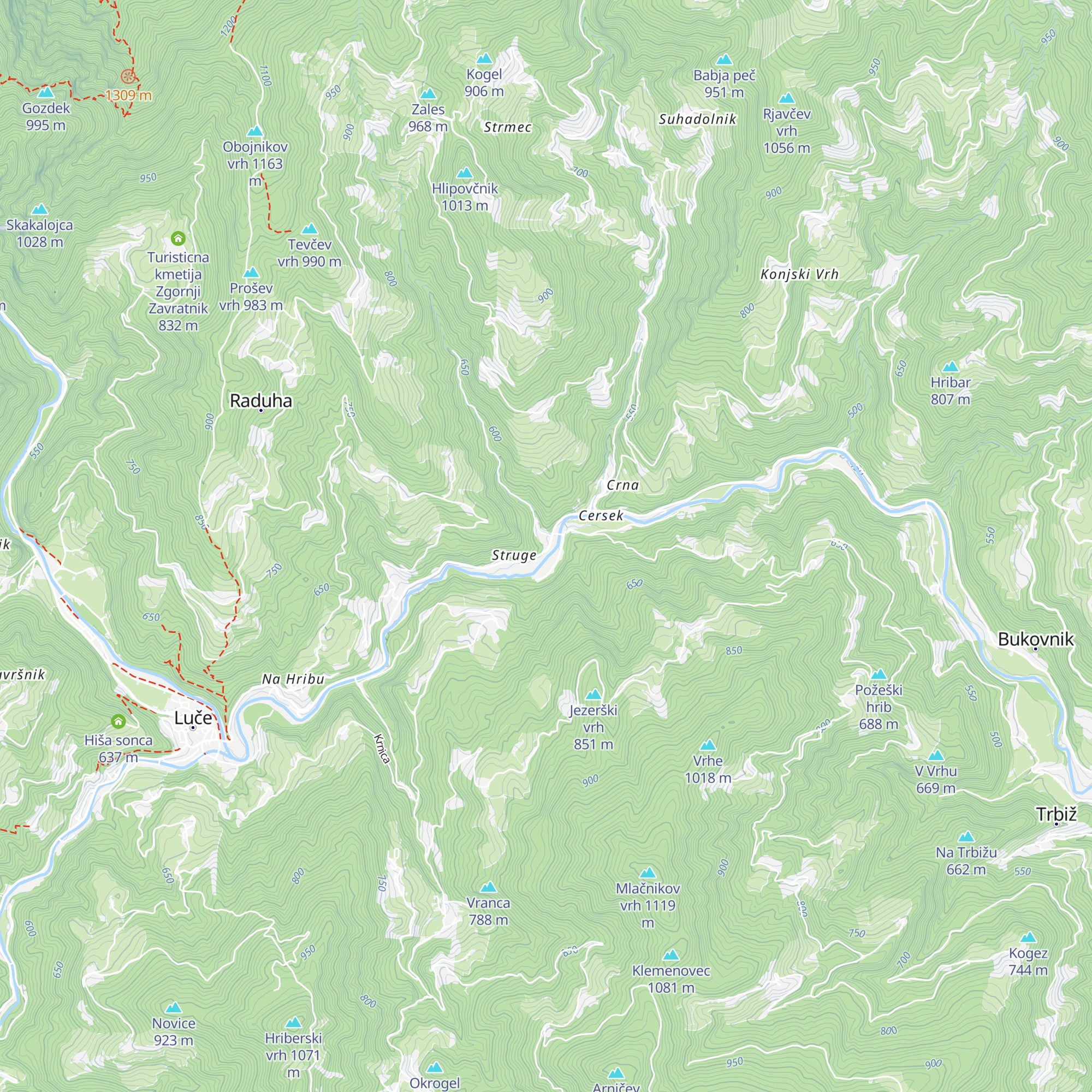 Okrepčevalnica Struge map