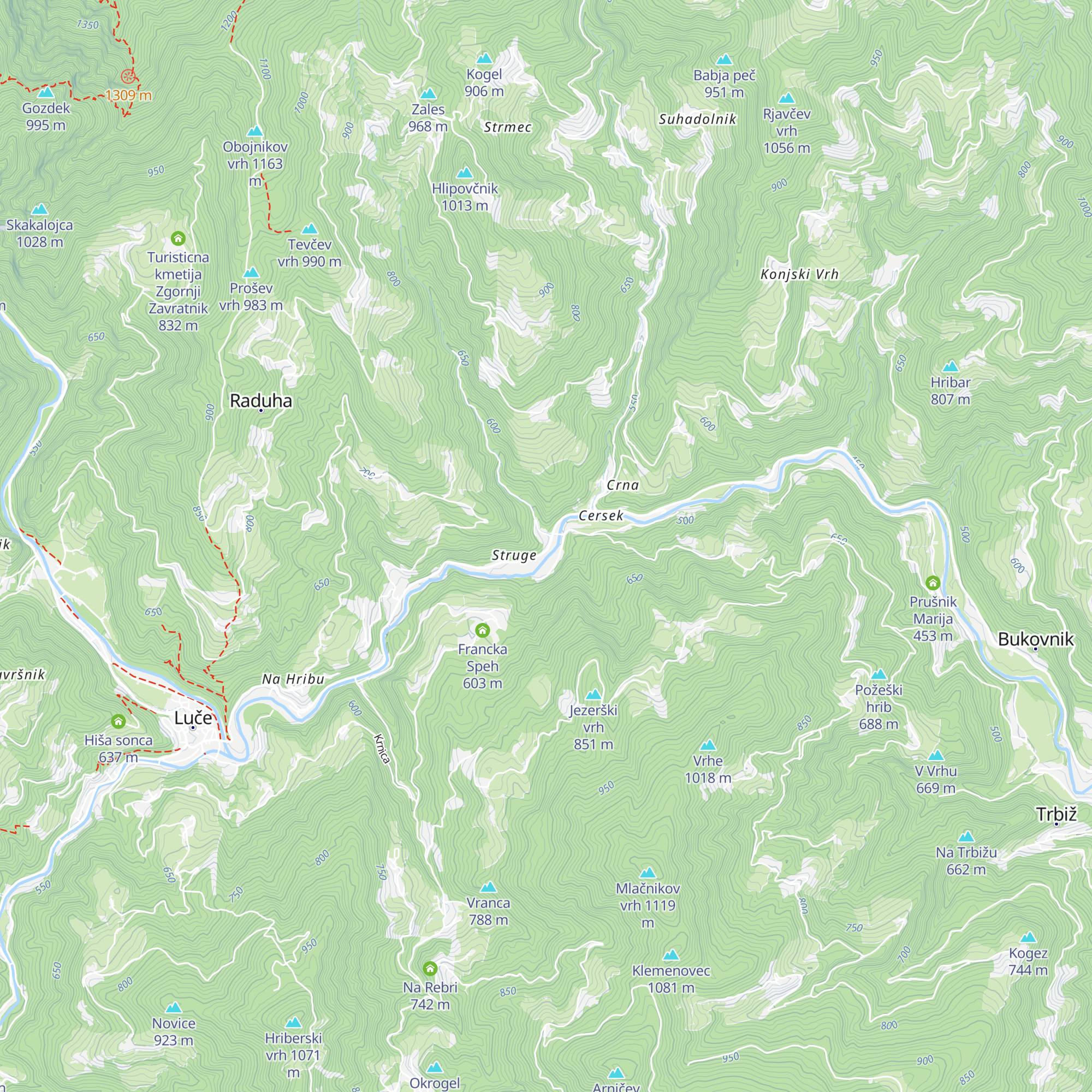 Okrepčevalnica Struge map