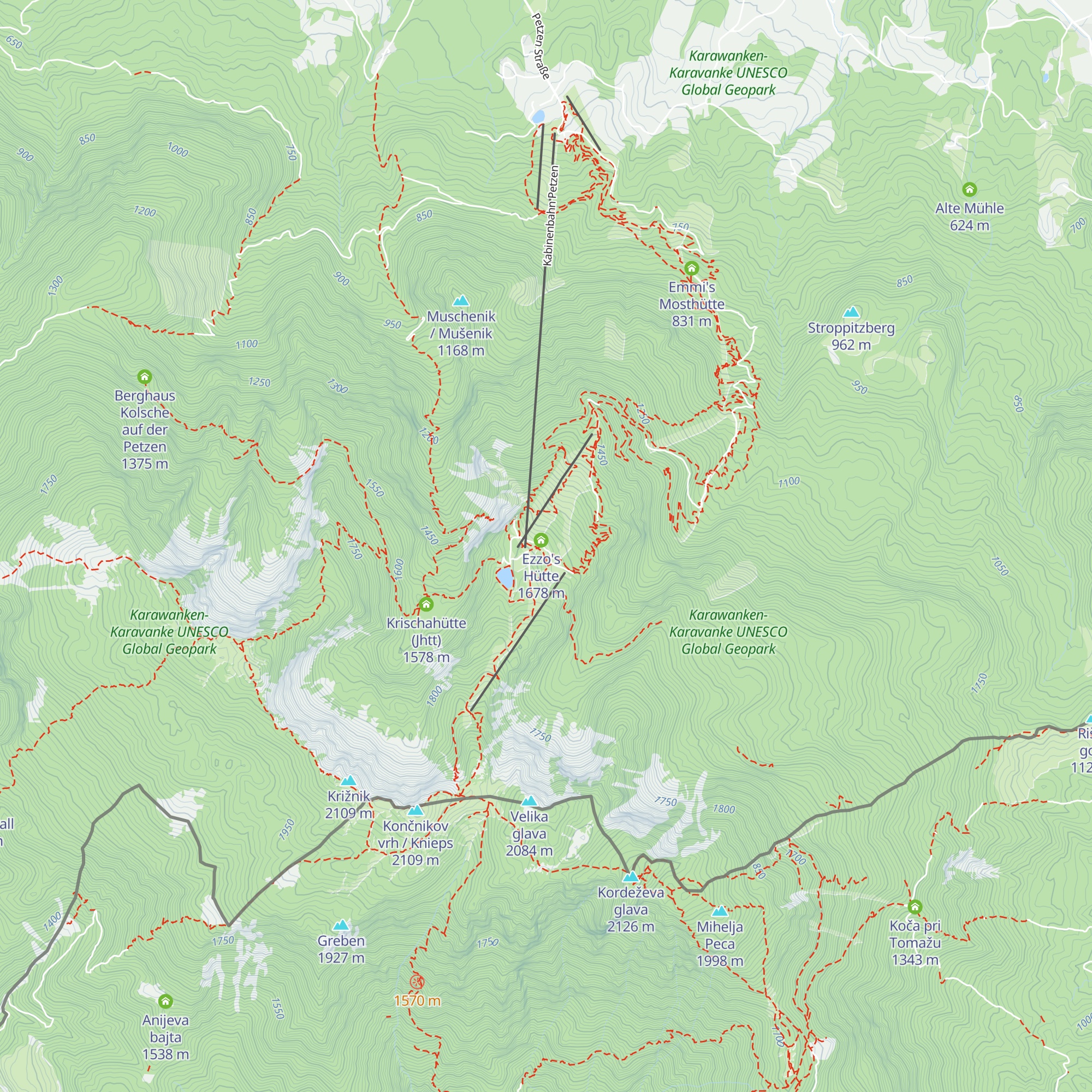 Berggasthof Siebenhütten map