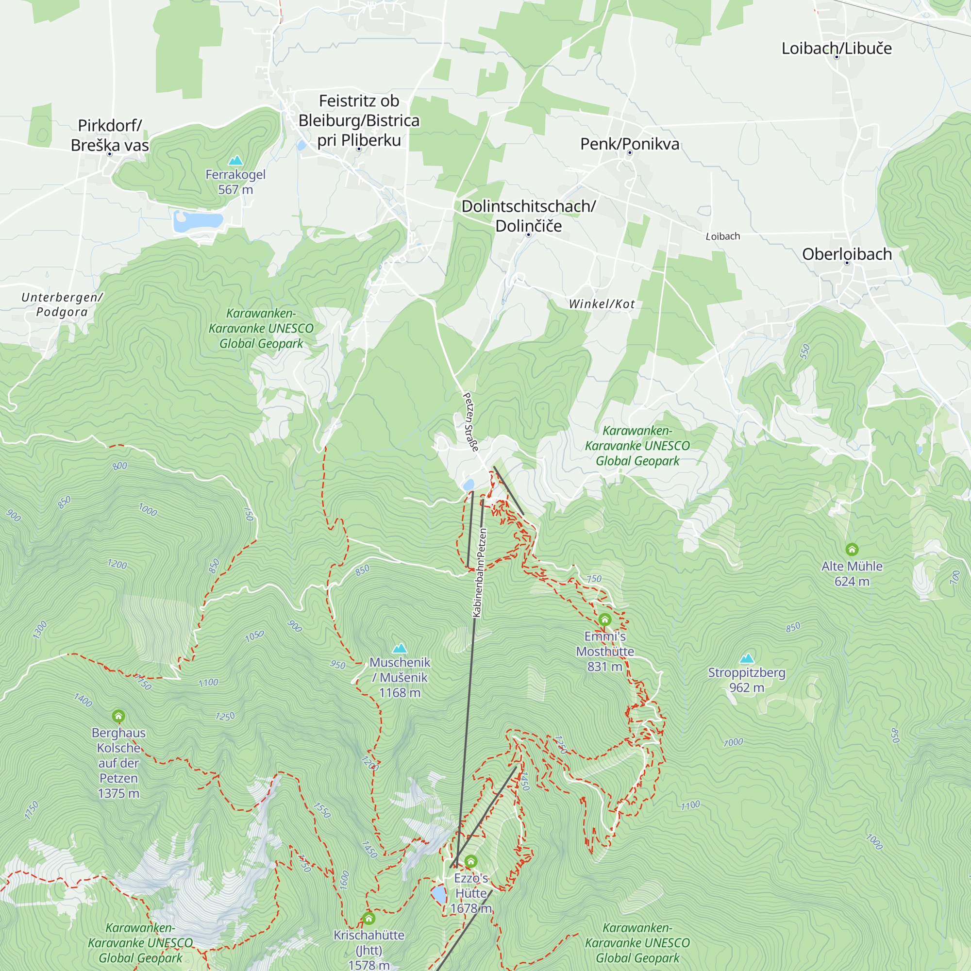 Petzen Stüberl map