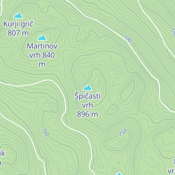 Map of Špičasti vrh