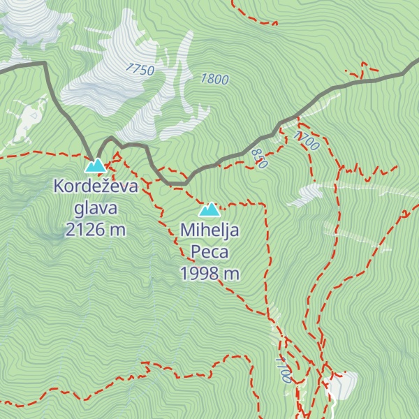 Map of Mihelja Peca