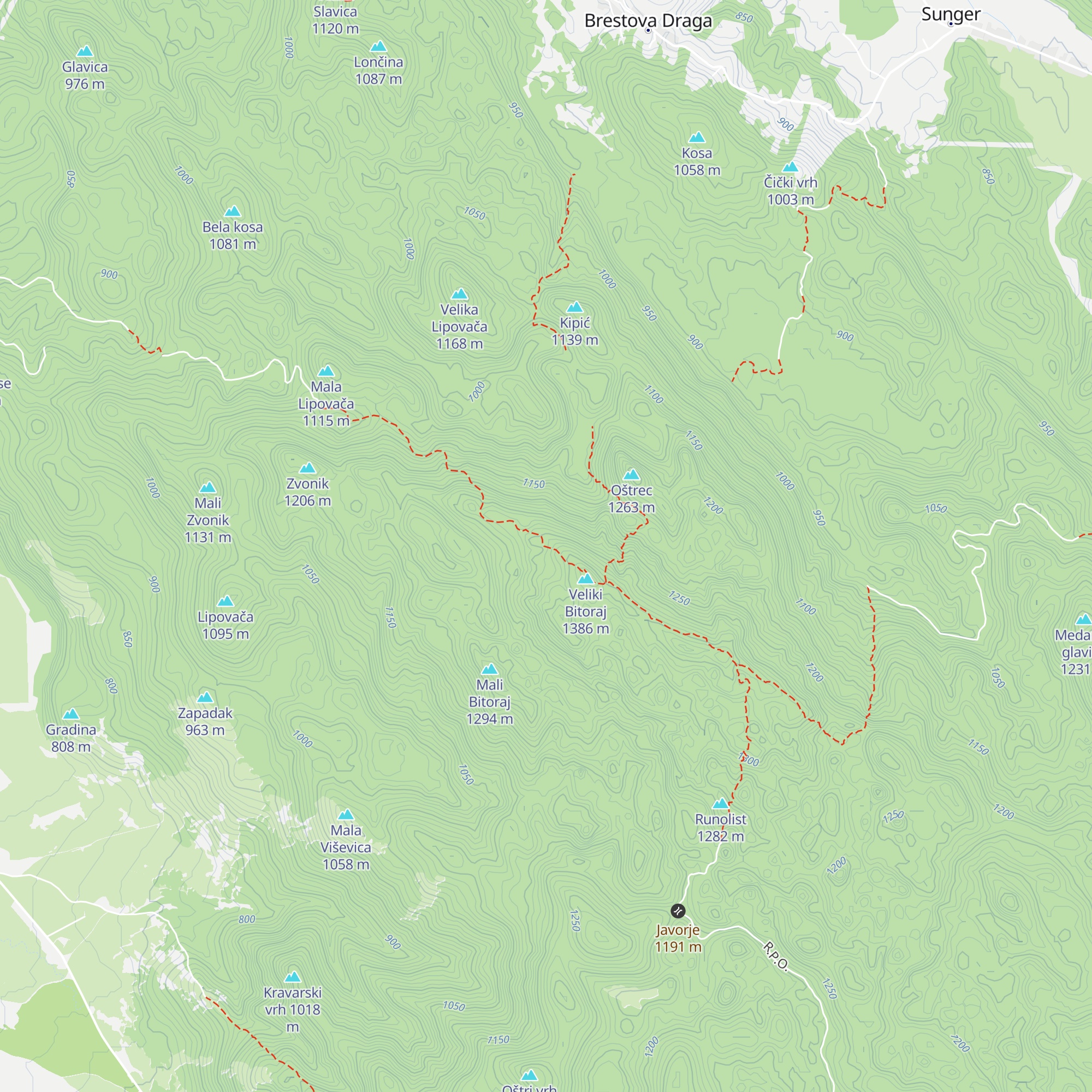 Sklonište Bitorajka map