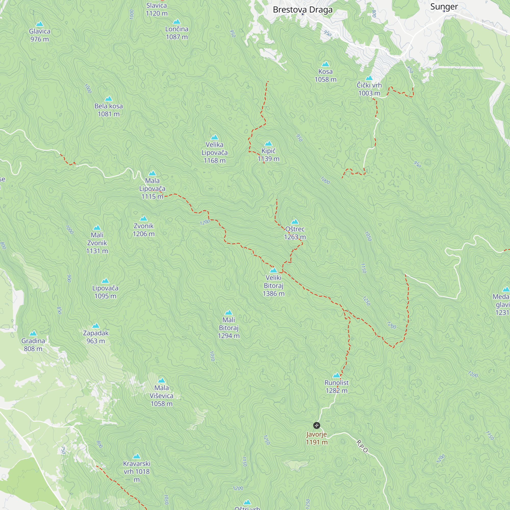 Sklonište Bitorajka map