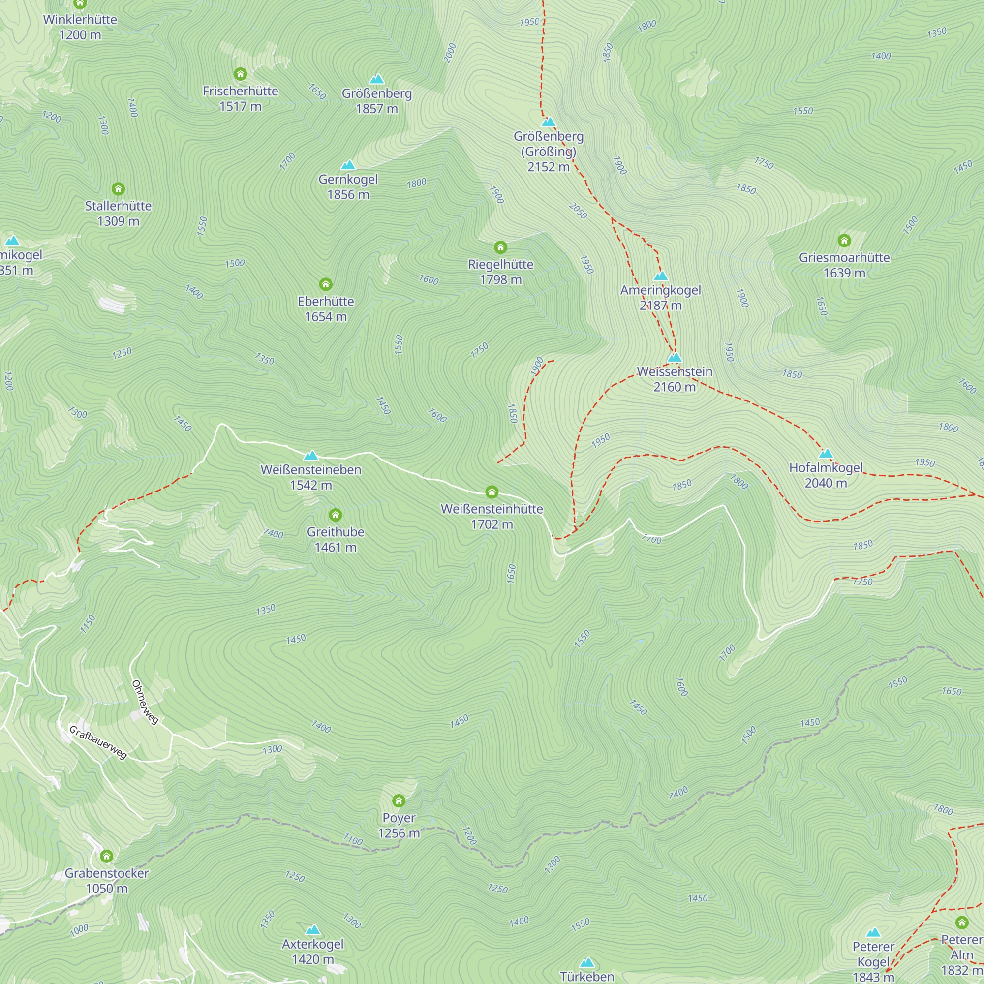 Weißensteinhütte map