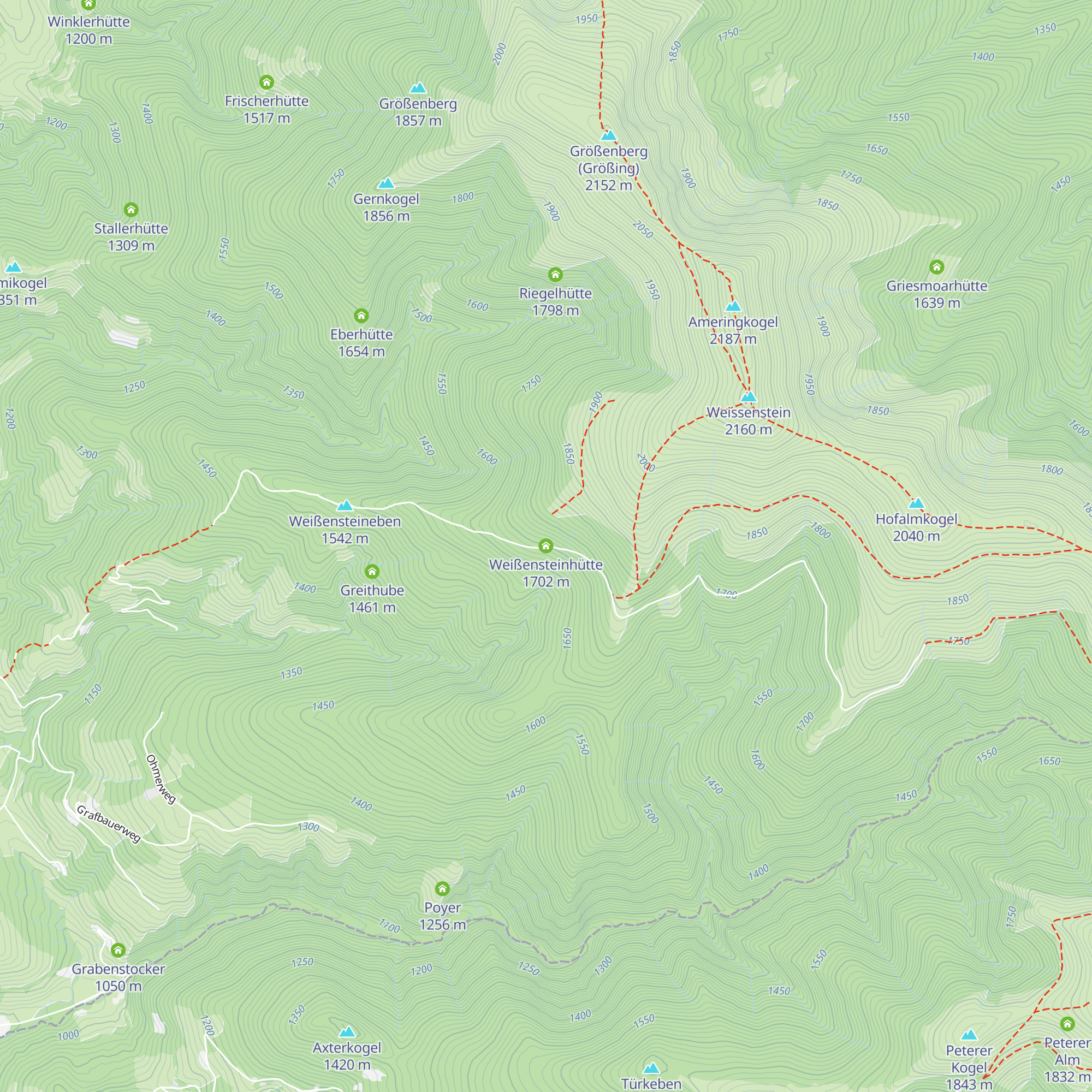 Weißensteinhütte map