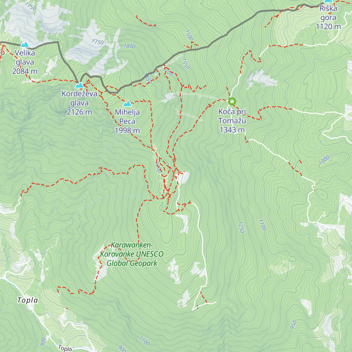 Planinski dom na Peci map
