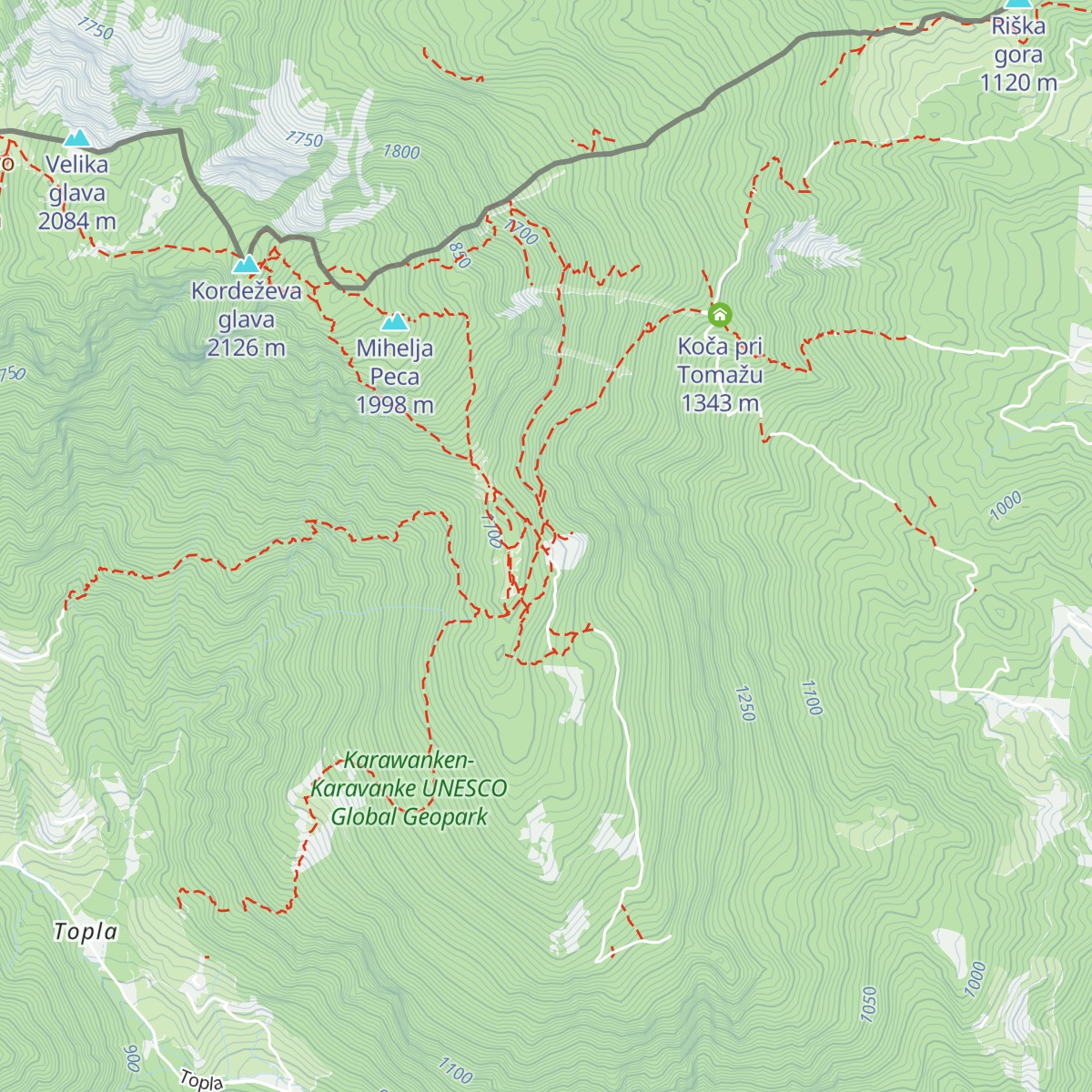 Planinski dom na Peci map