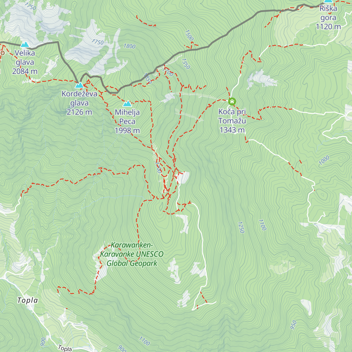 Planinski dom na Peci map