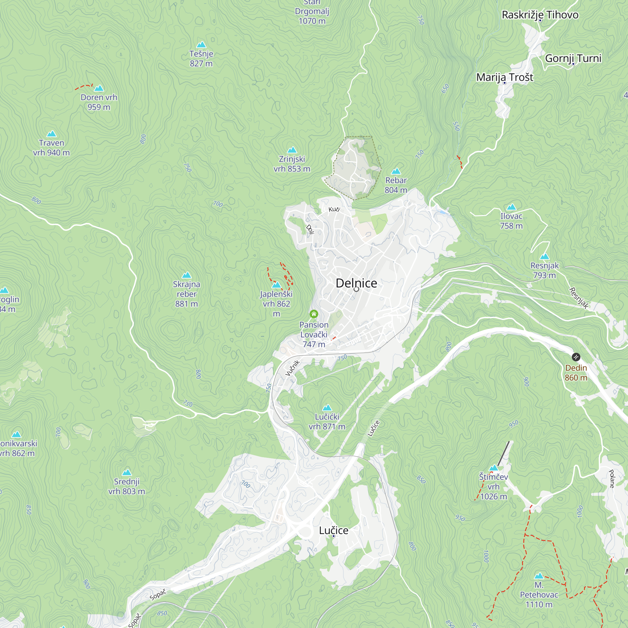 Pansion Lovački map