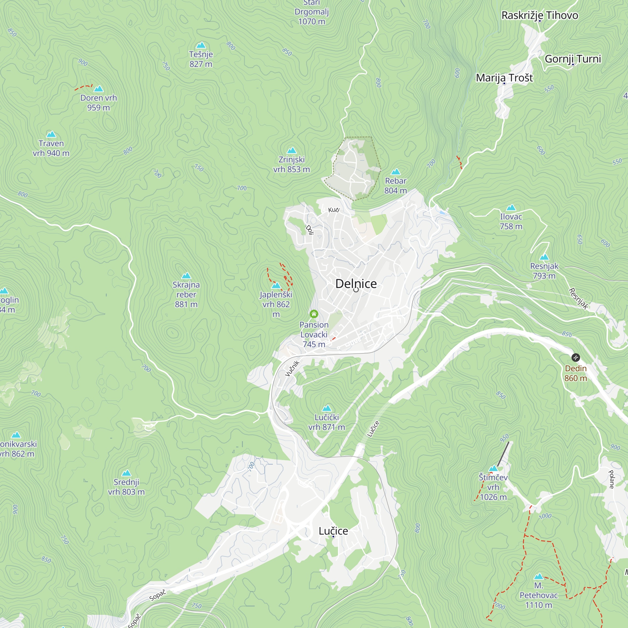 Pansion Lovacki map