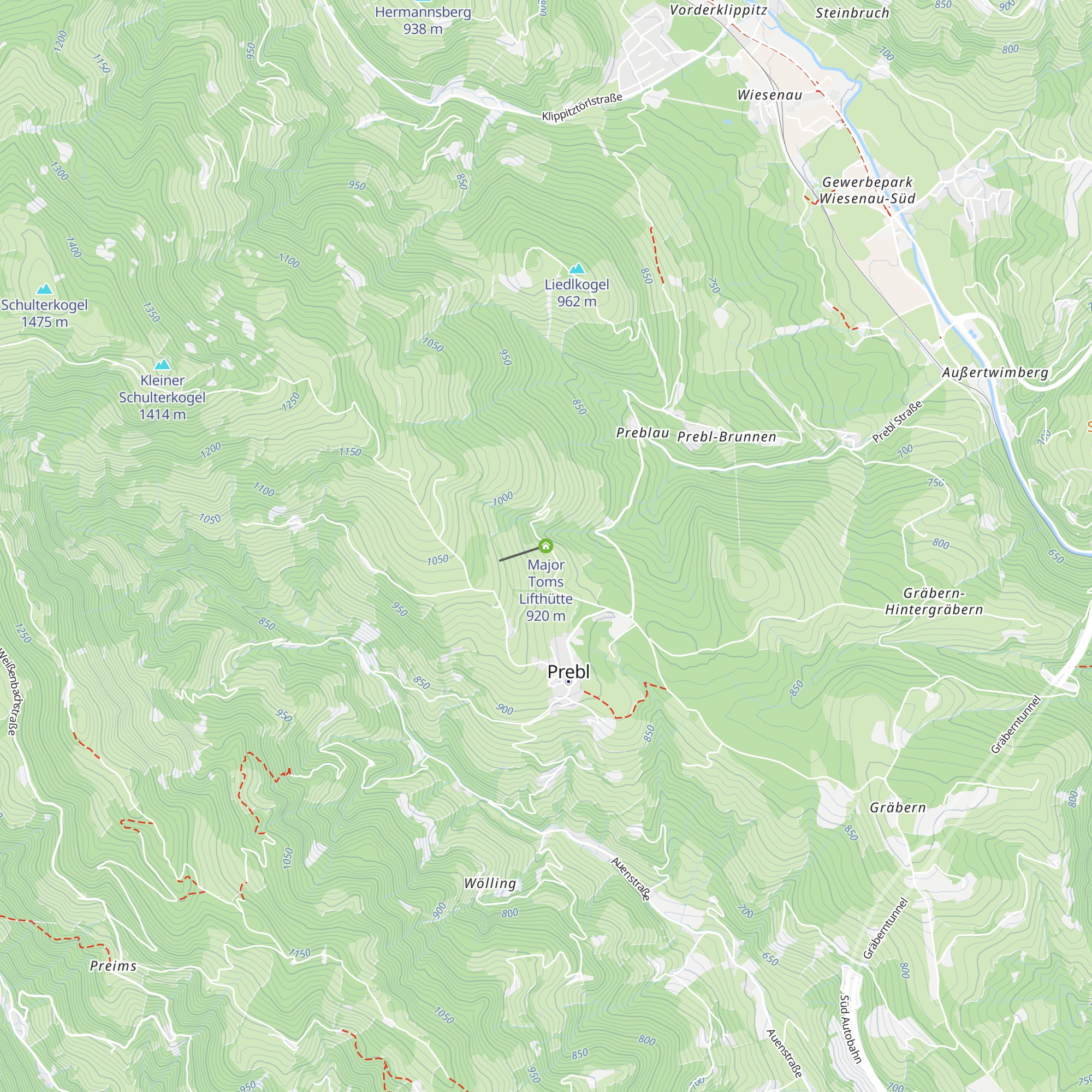 Major Toms Lifthütte map