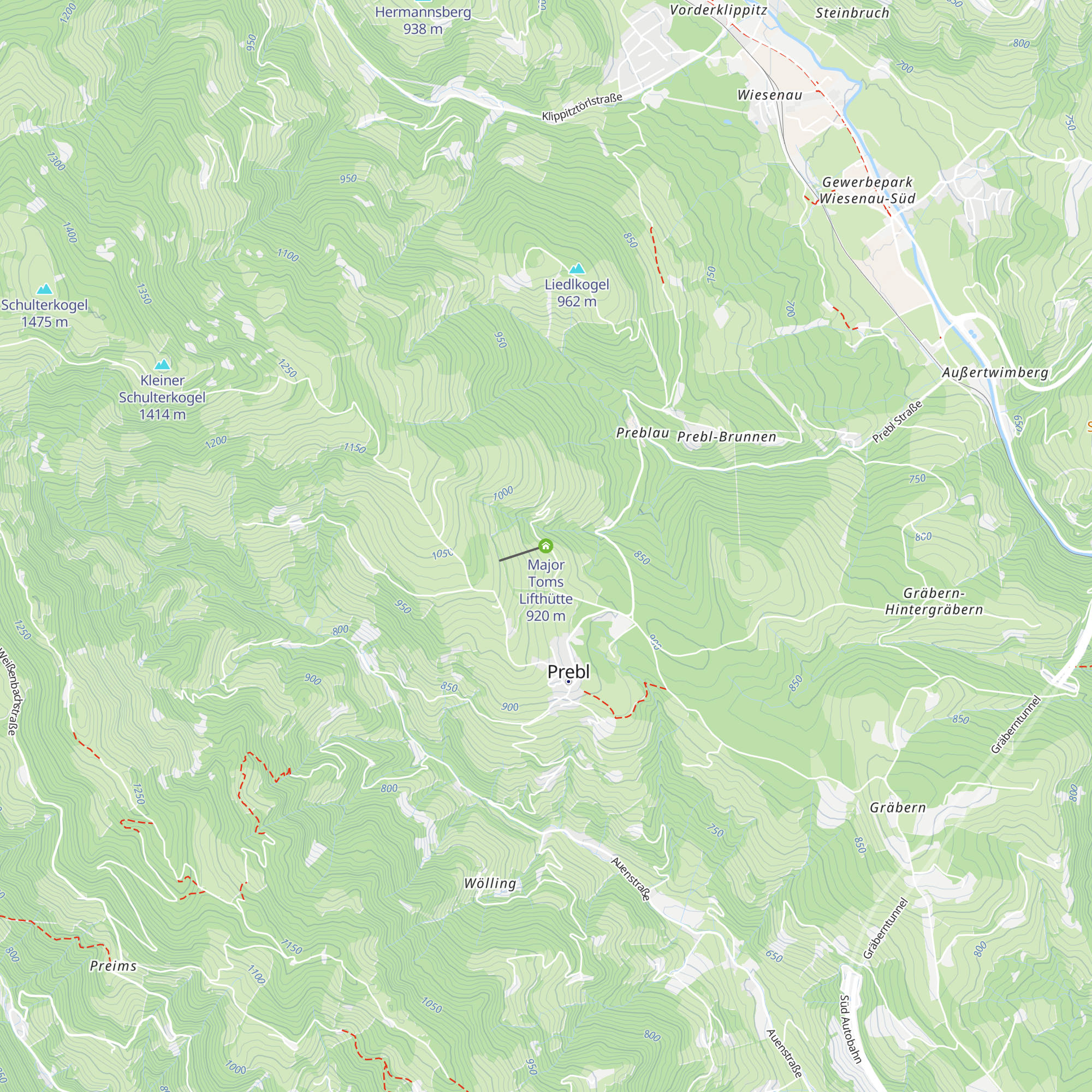 Major Toms Lifthütte map