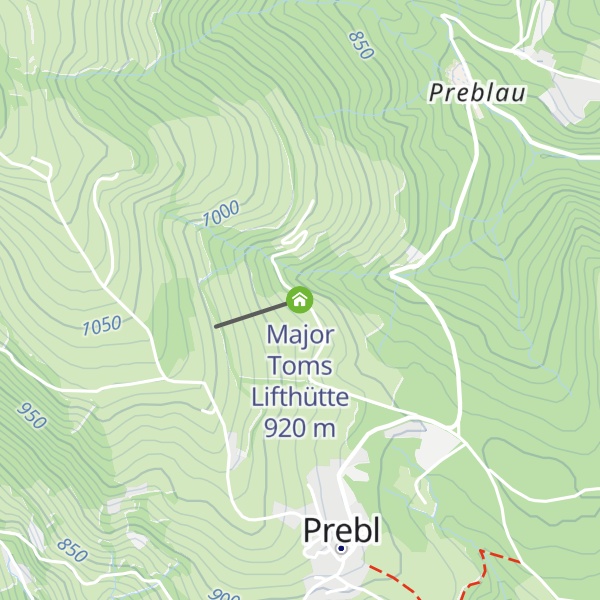 Map of Major Toms Lifthütte