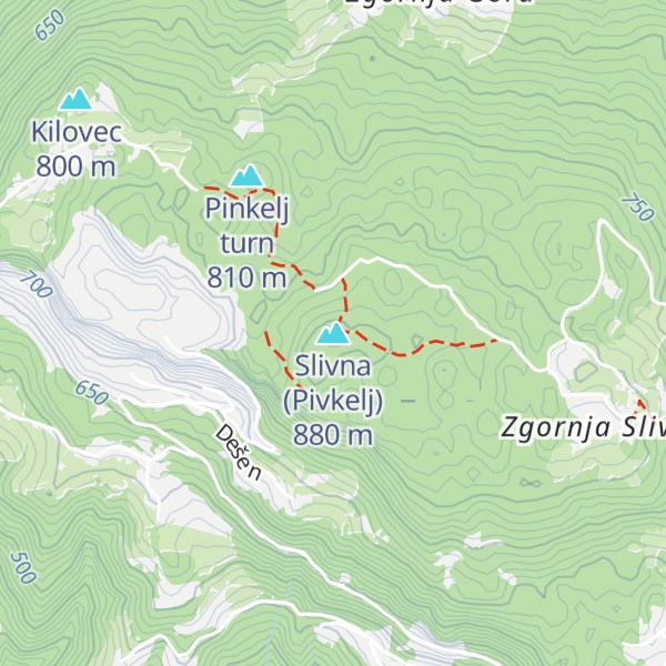 Map of Slivna (Pivkelj)