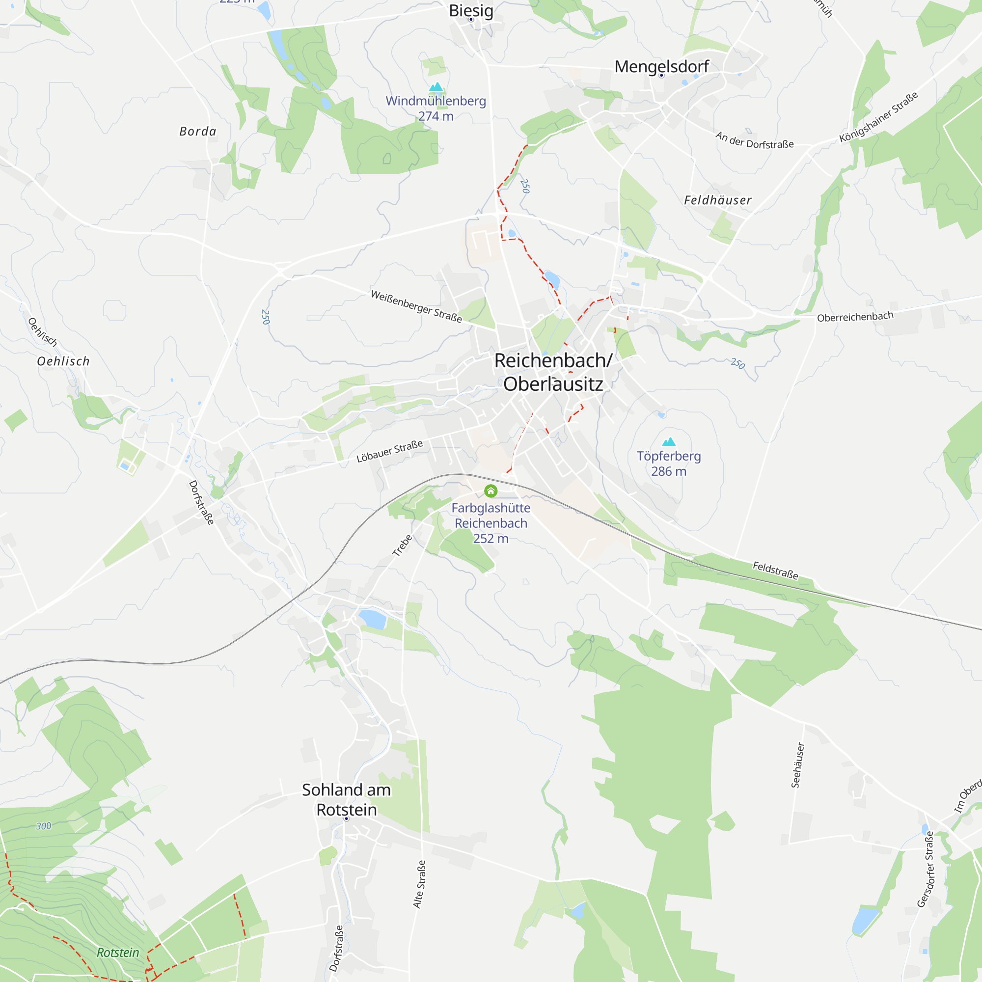 Farbglashütte Reichenbach map